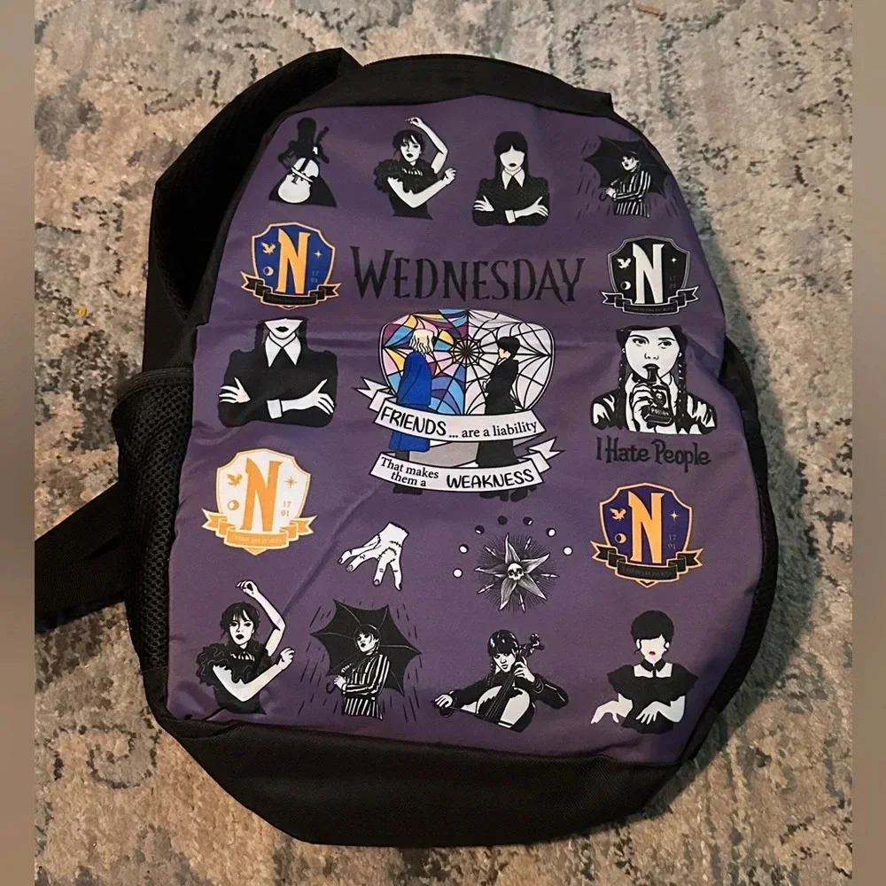 Wednesday Addams backpack, lunch bag and pencil pouch